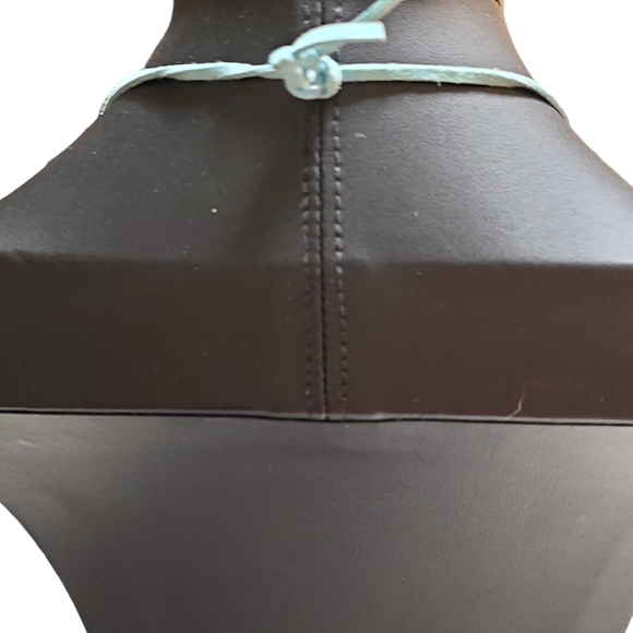 Vintage Handmade Blue Leather With Glass Charm - Picture 2 of 2